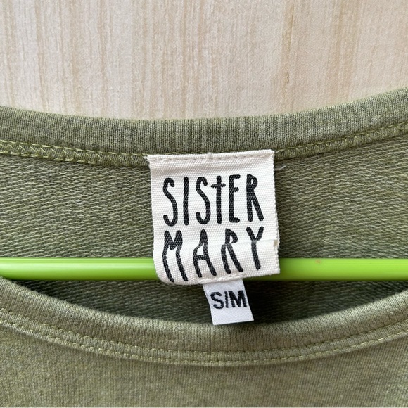 SISTER MARY Emma Floral Multicolored Embroidered Green Oversized Top Sz S/M - Picture 4 of 14